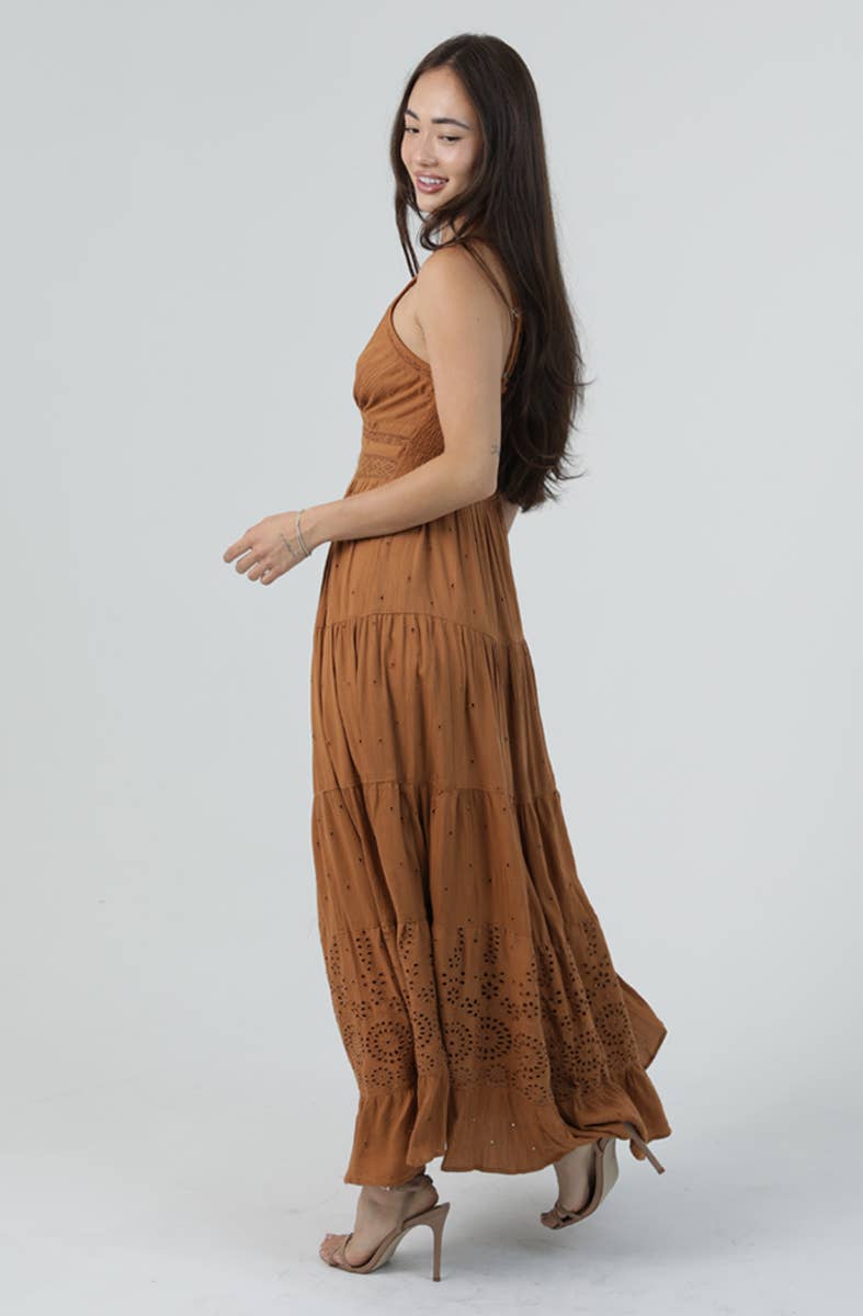Desert Copper Bloom Maxi Dress