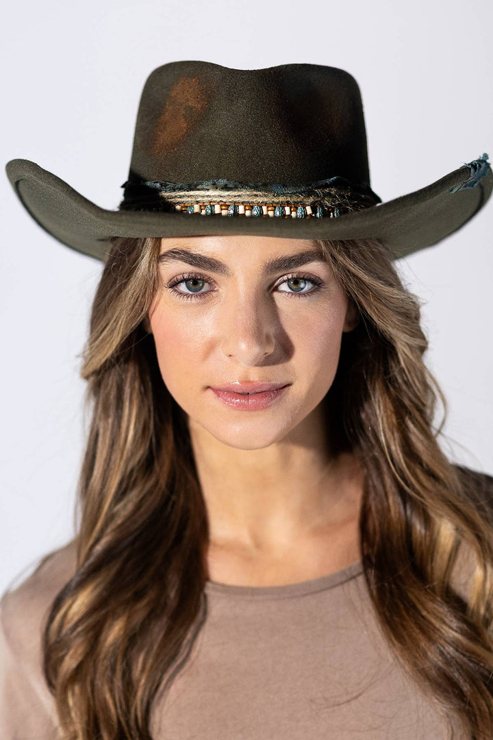 Olive Vintage Shapeable Cowgirl Hat