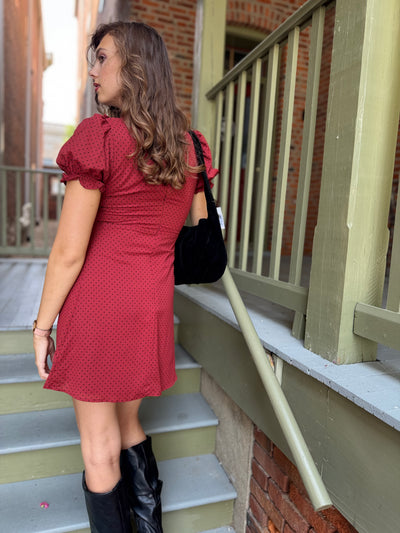 Maple Rose Polka Dot Mini Dress