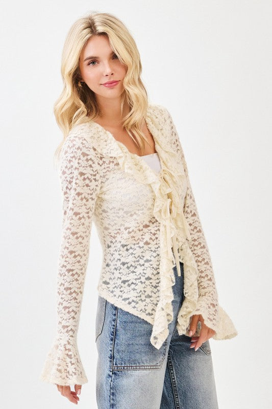 Victoria's Lace Ruffle Cardigan