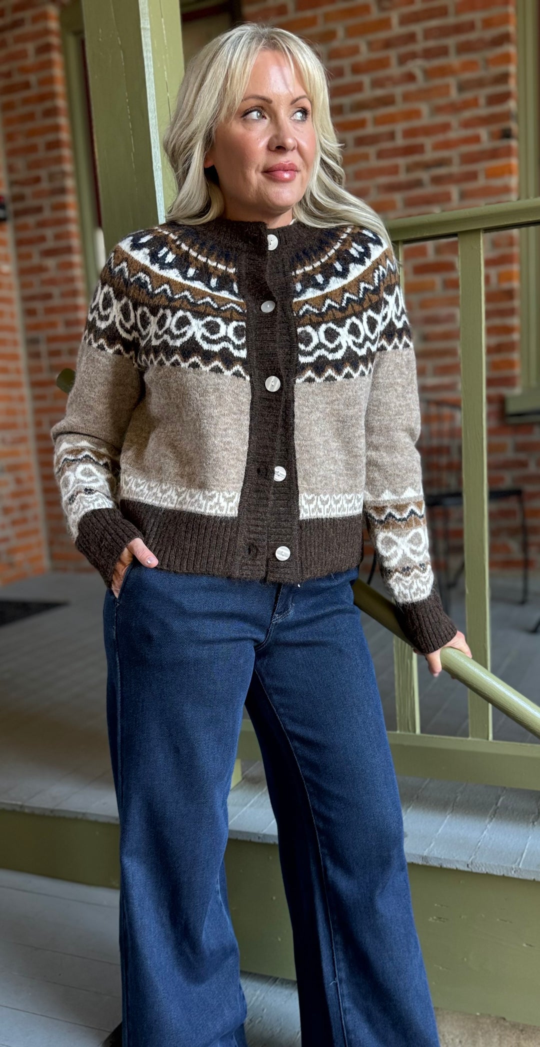 Fall Fair Isle- Mocha Cardigan