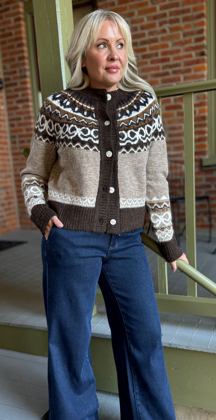 Fall Fair Isle- Mocha Cardigan