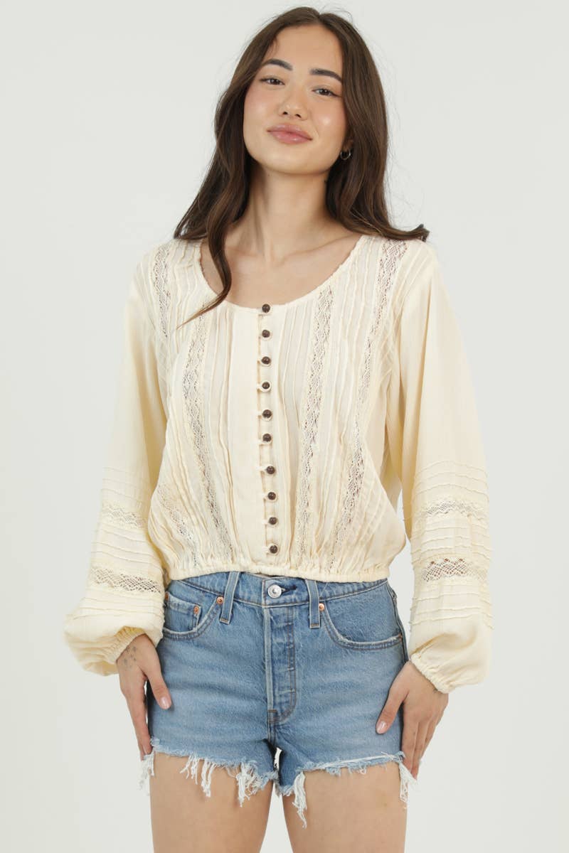 Delicate Lace Peasant Blouse