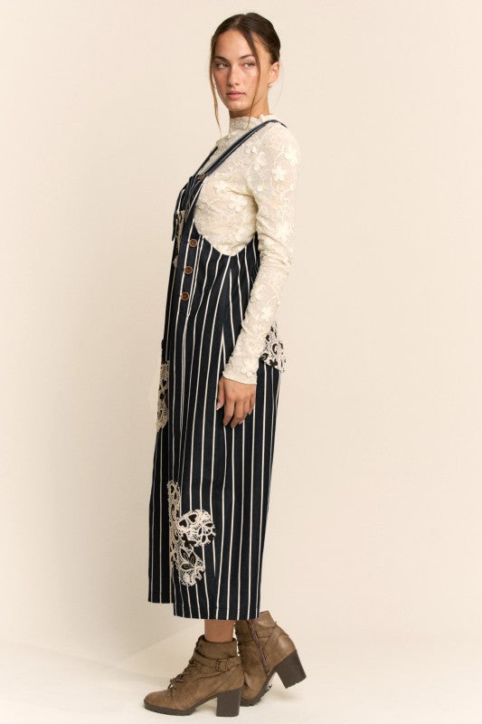 Davi Striped Denim Overalls