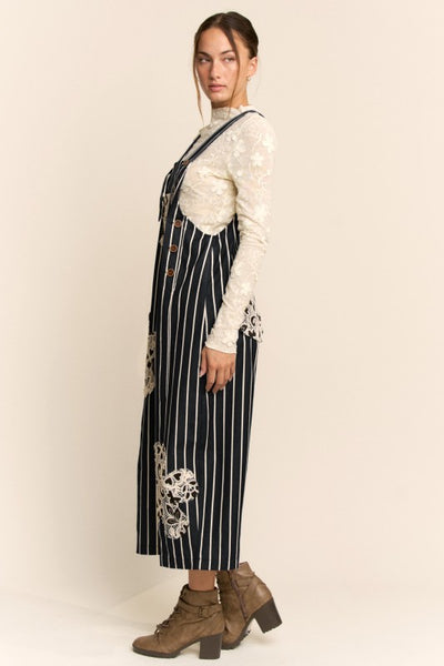 Davi Striped Denim Overalls