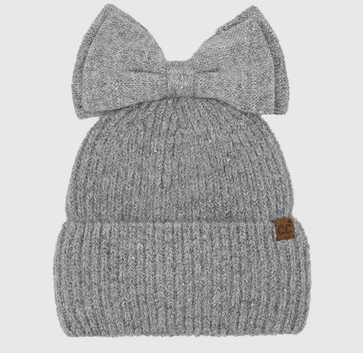 Messy Bun Bow Beanie