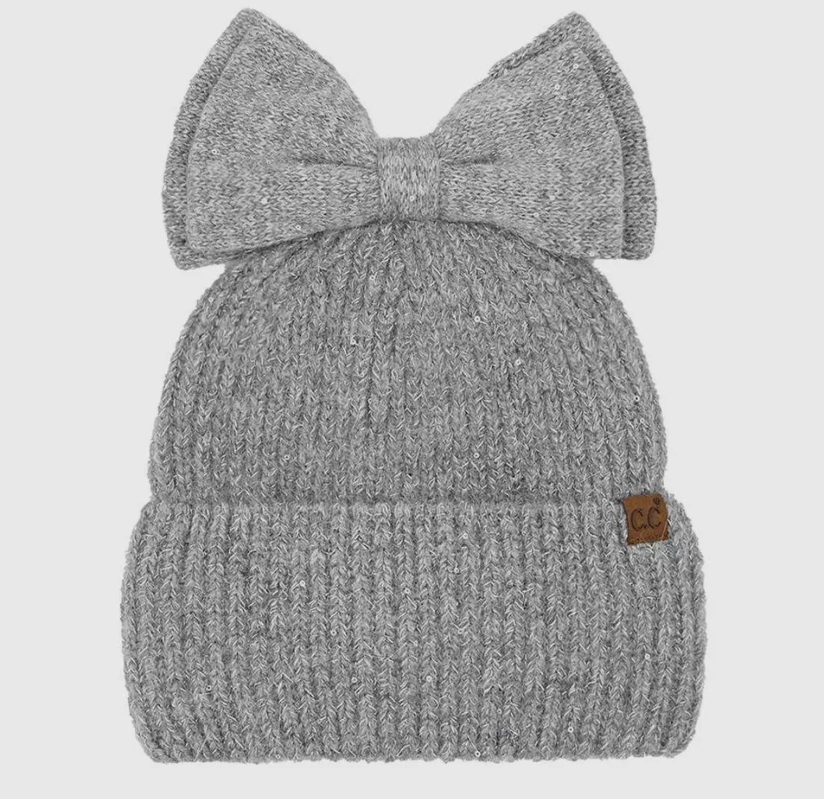 Messy Bun Bow Beanie