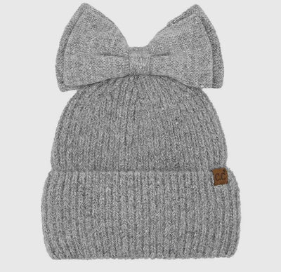 Messy Bun Bow Beanie