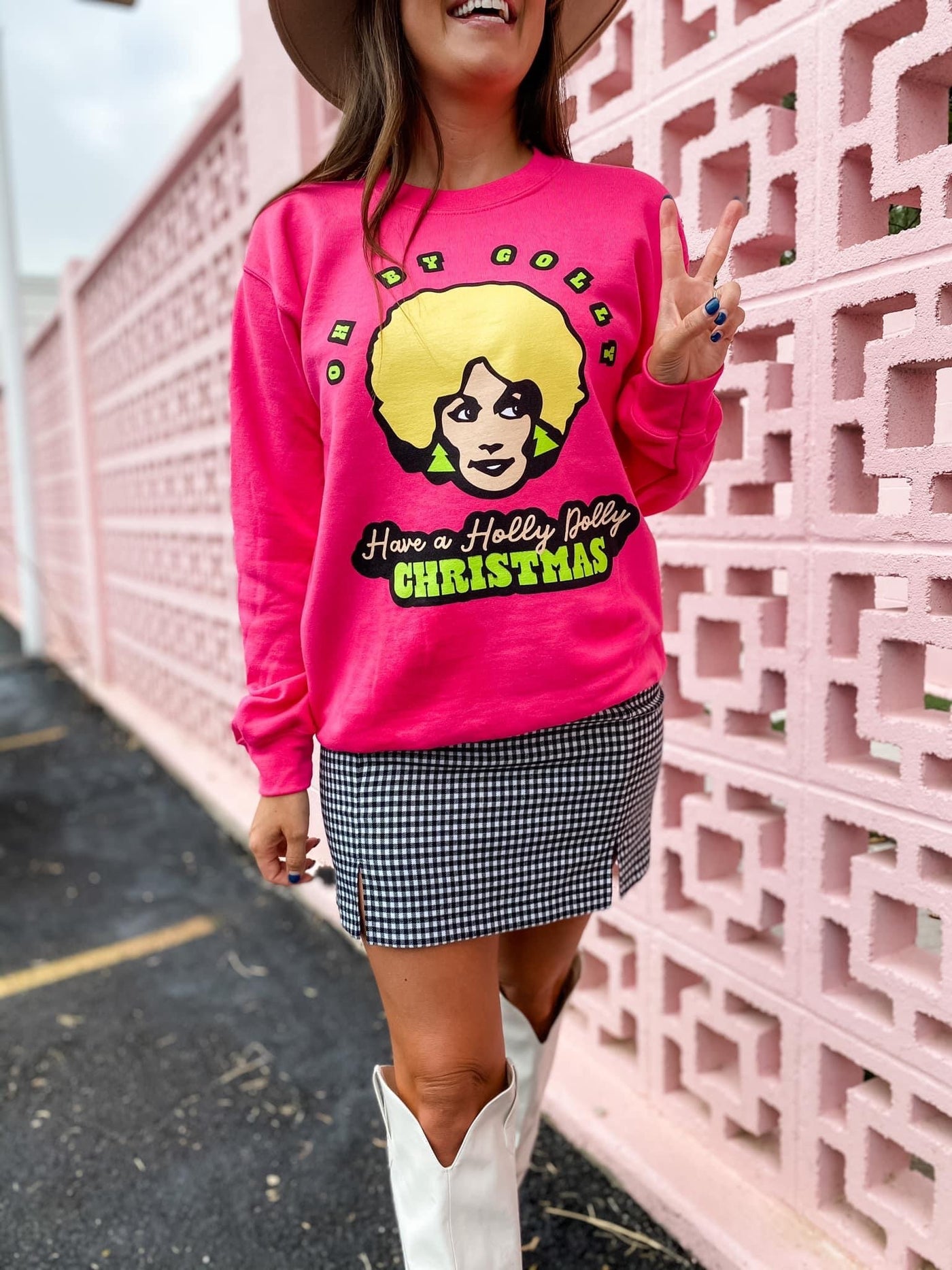 Have A Dolly Christmas Hot Pink Sweatshirt