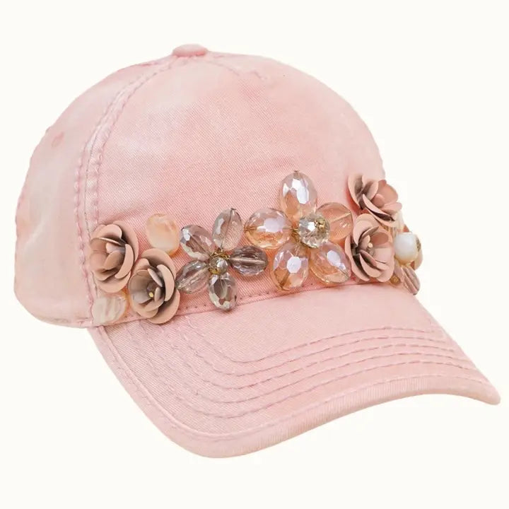 Blush Floral Bouquet Glitz Cap
