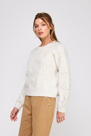 Lucy Floral Embroidery Sweater (2 Colors)