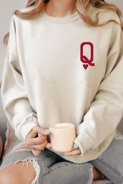Queen Of Hearts Fleece Sweatshirt