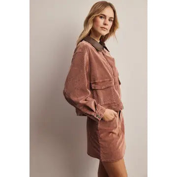Washed Fresh Terracotta Corduroy Jacket
