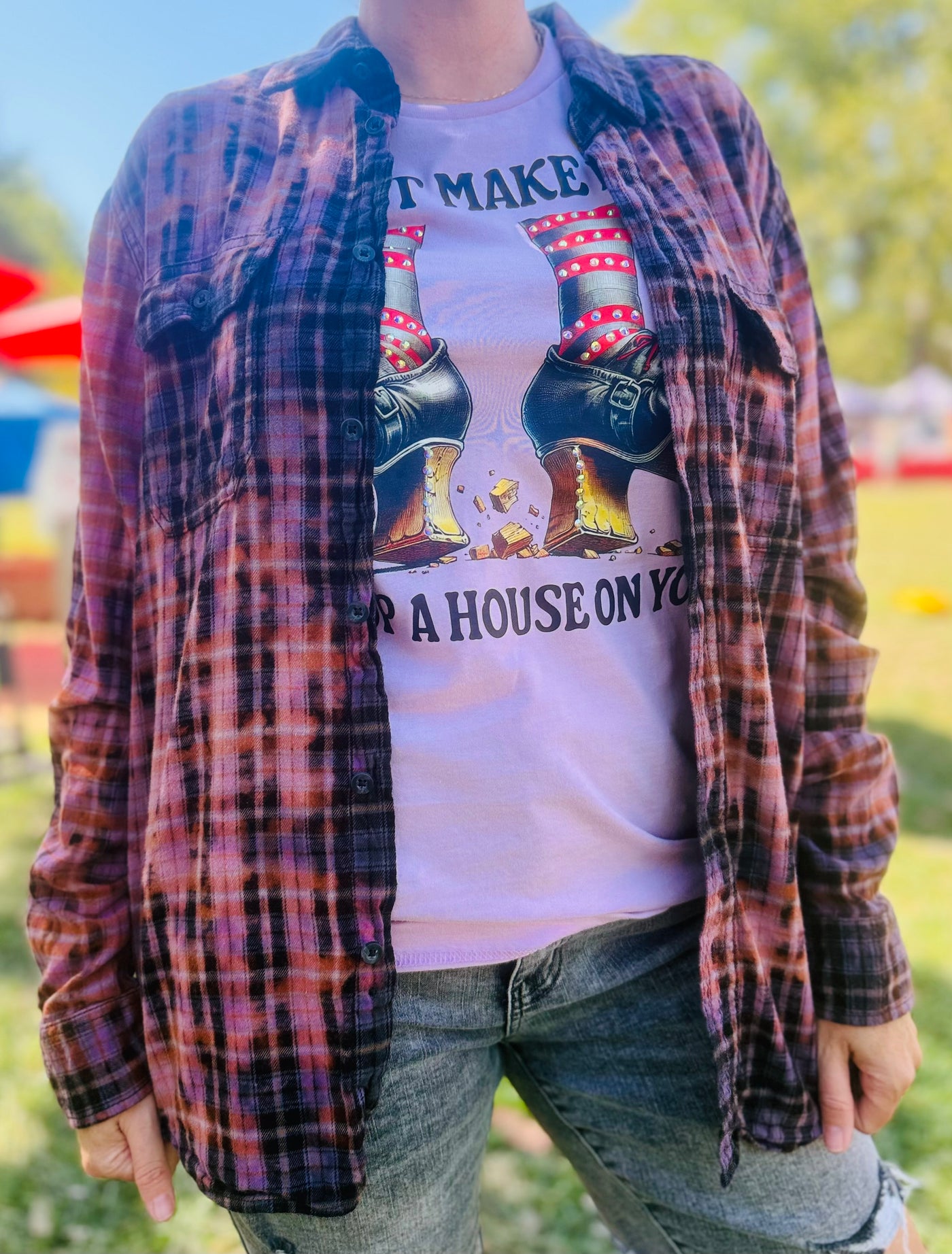 Don't Make Me Drop A House on You Purple Tee