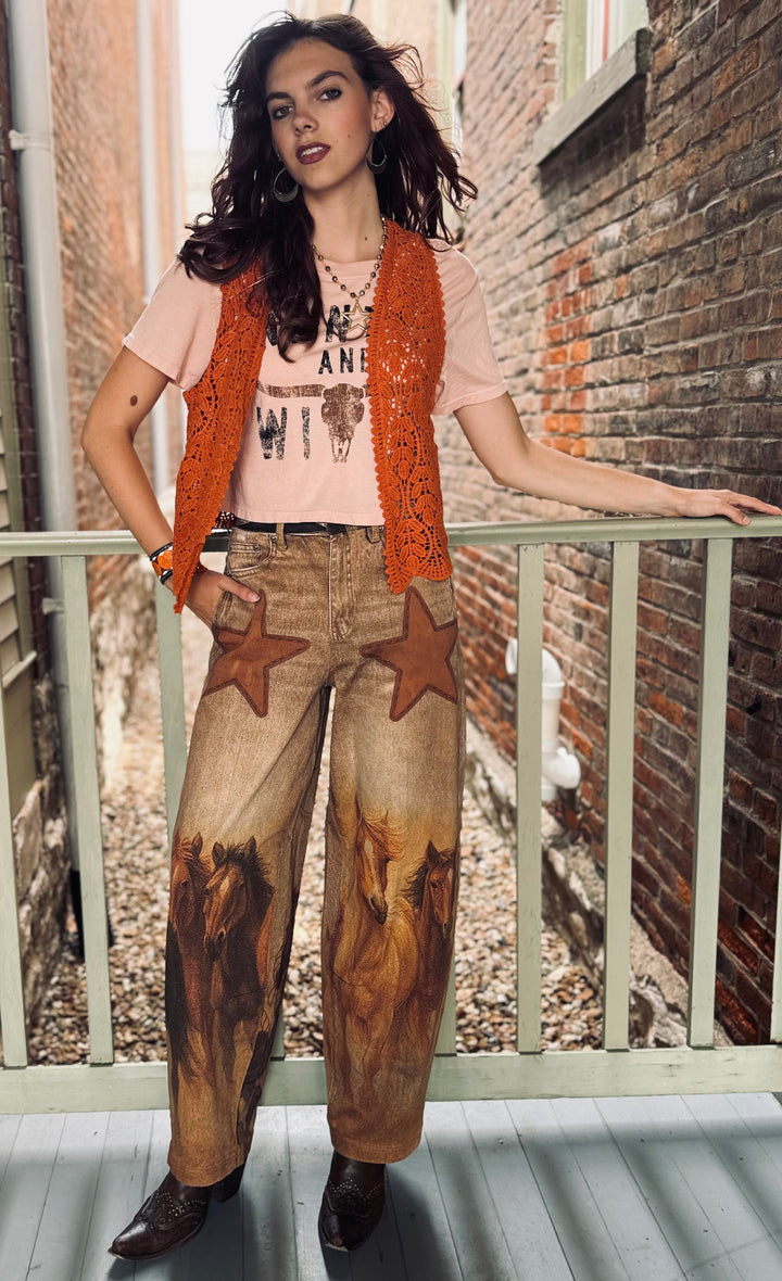 Coral Crochet Vest