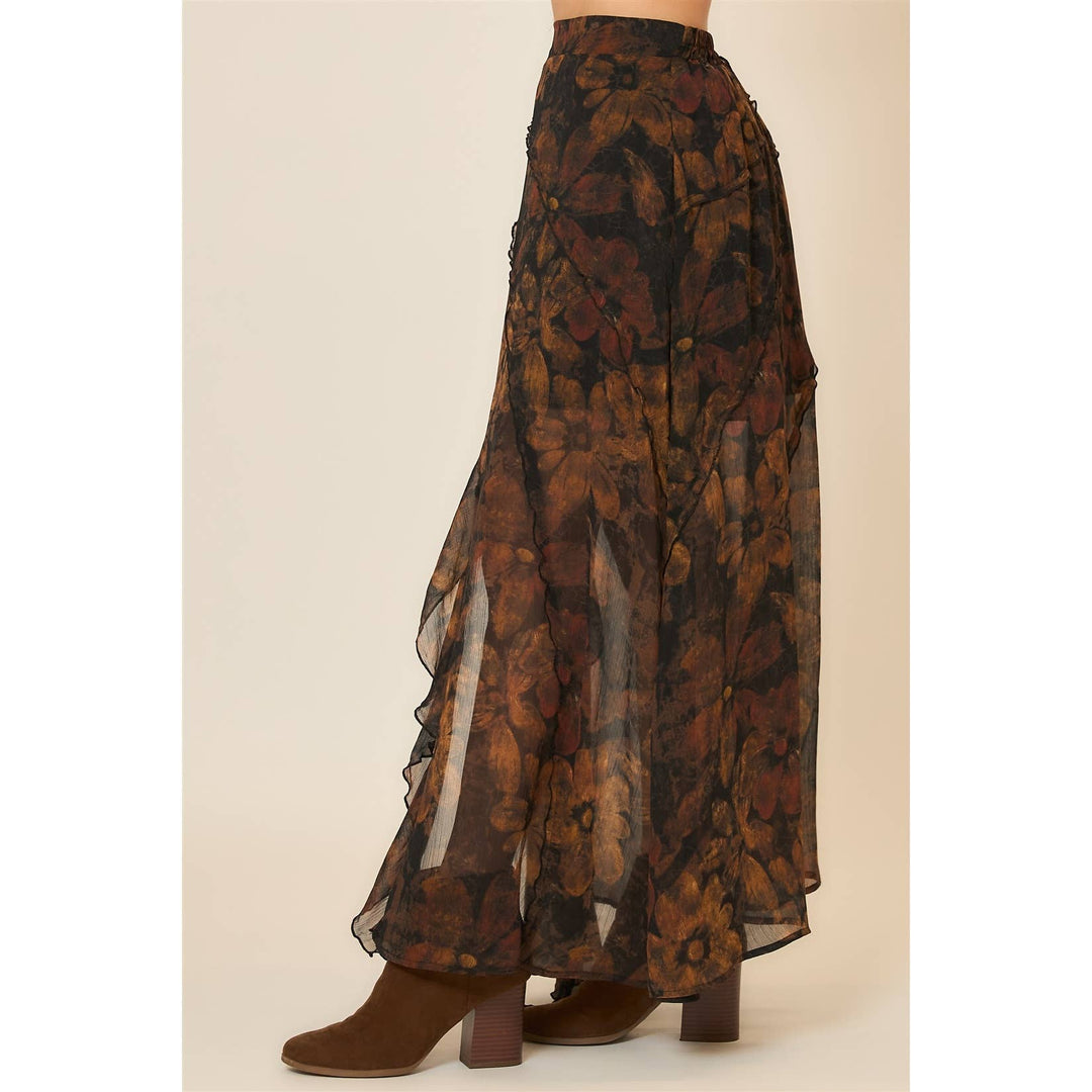 Reversed Seam Surplice Skirt
