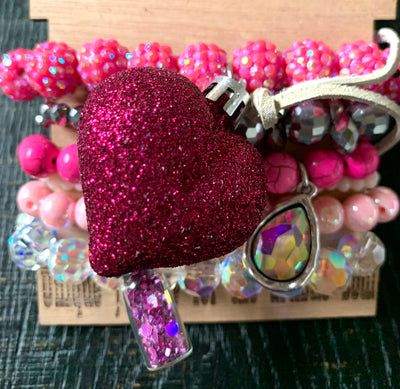 Pop Of Pink Chunky Bracelet Stacks (2 styles)