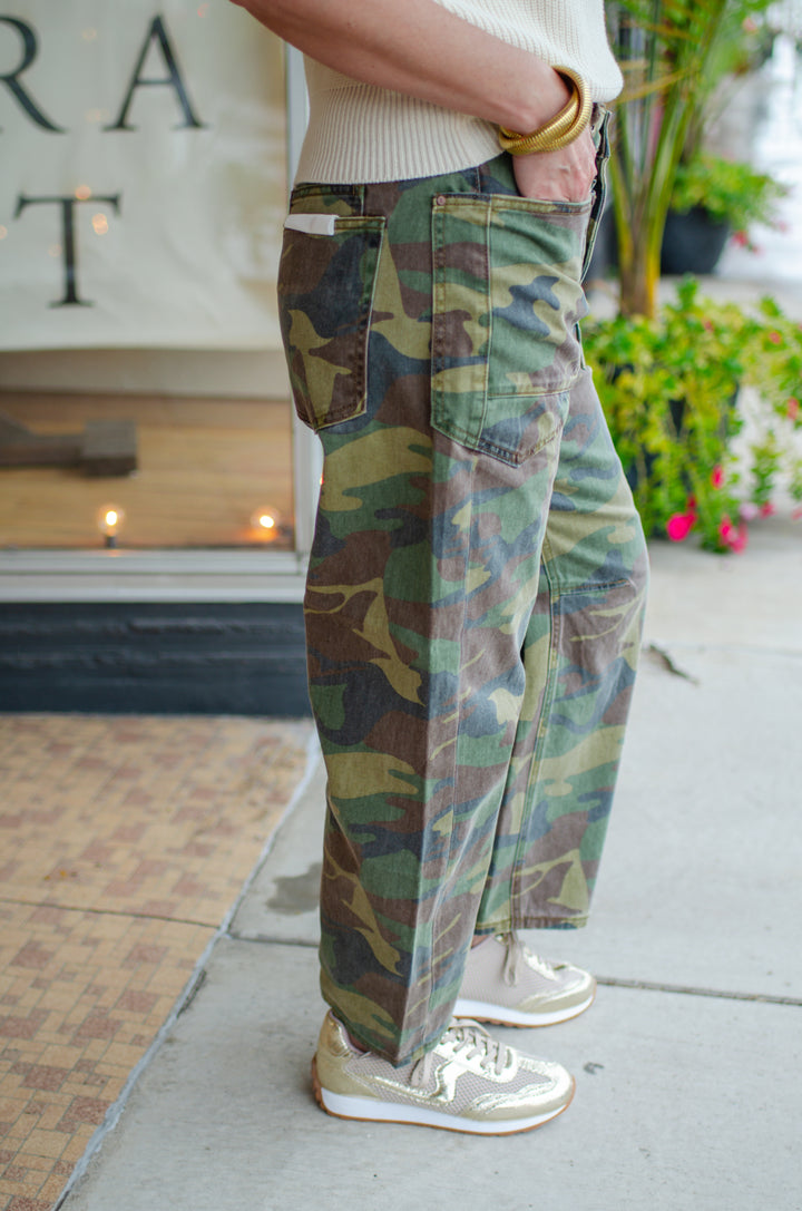 Camo Rebel Barrel Jeans by Risen