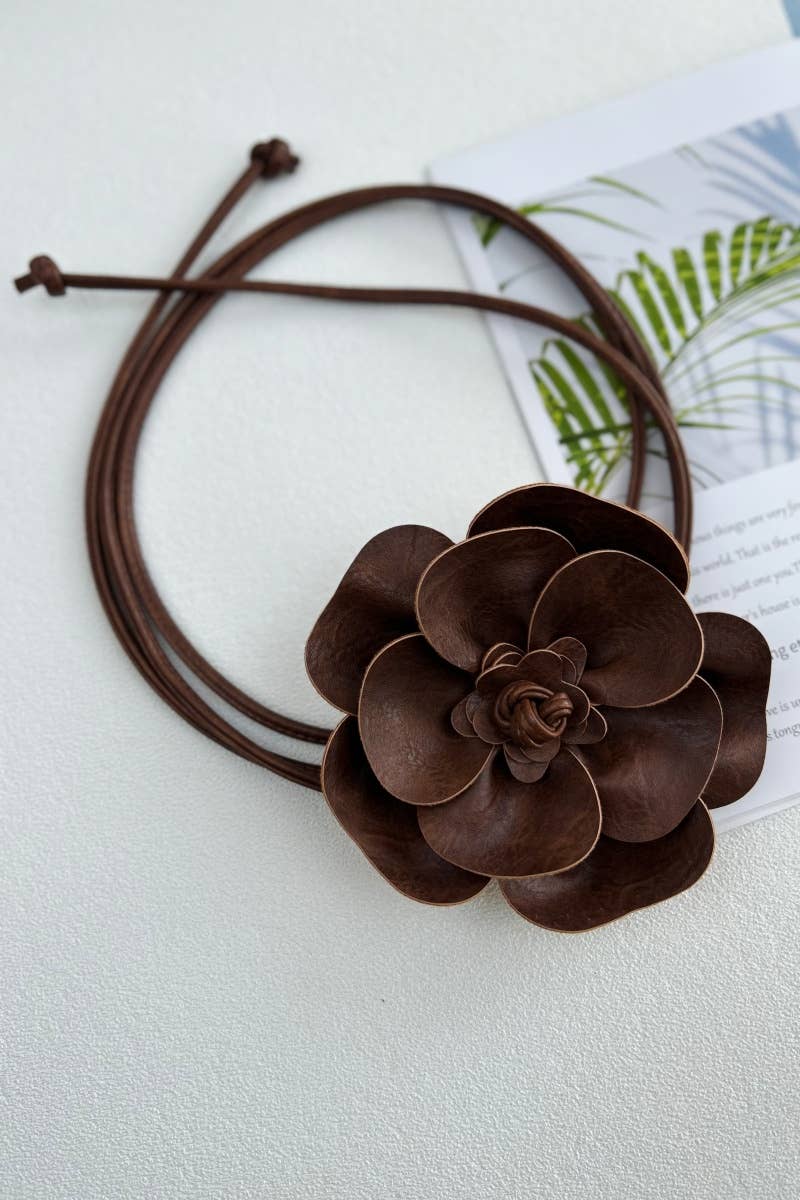 Bohemian Leather Flower Pendant Layered Belt (2 Colors)