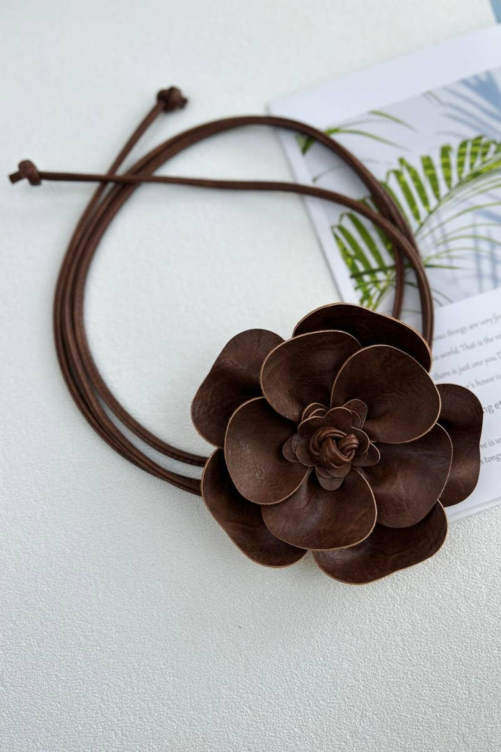 Bohemian Leather Flower Pendant Layered Belt (2 Colors)