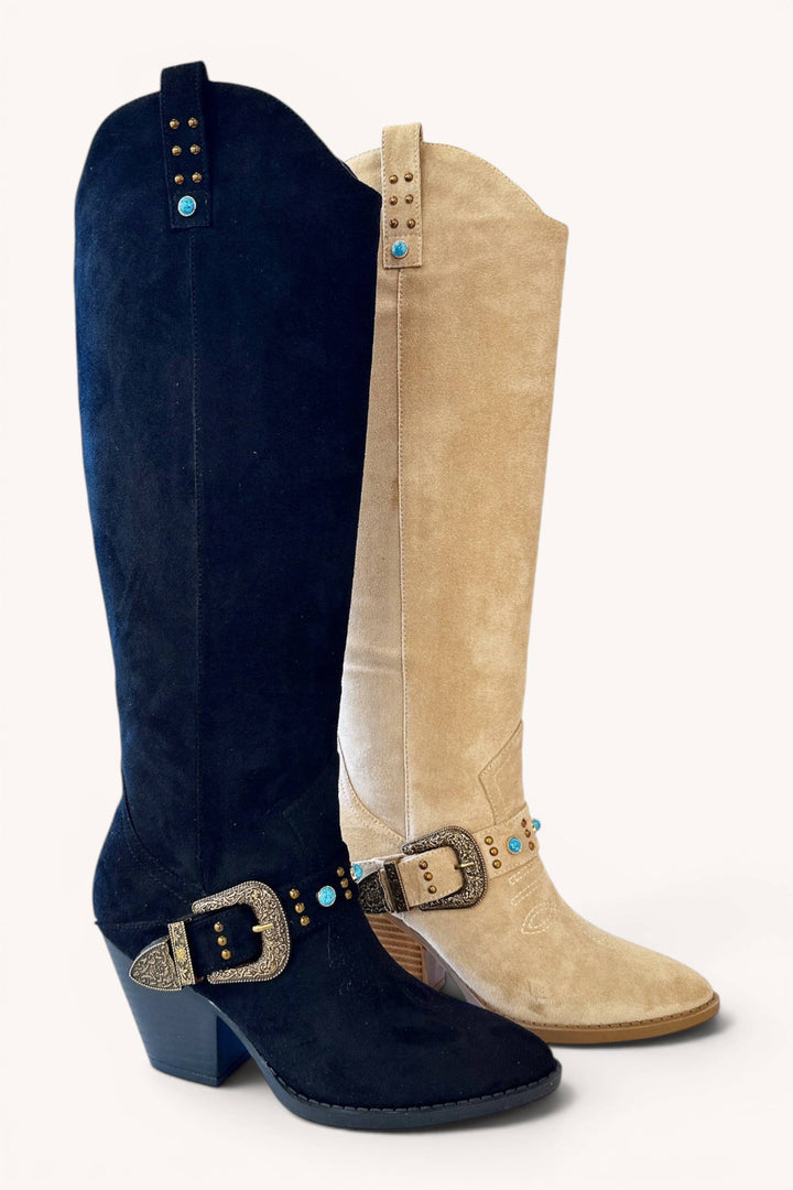 Ride Tall Western Cowboy Boots- Black