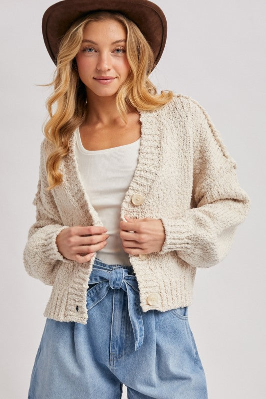 Layer Up Shell Popcorn Cardigan - Shell