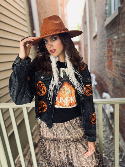 Sequin Jack O' Latern Corduroy Jacket