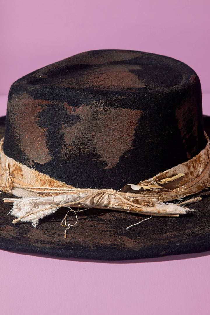 Vintage Black Versatile Shapeable Cowgirl Hat