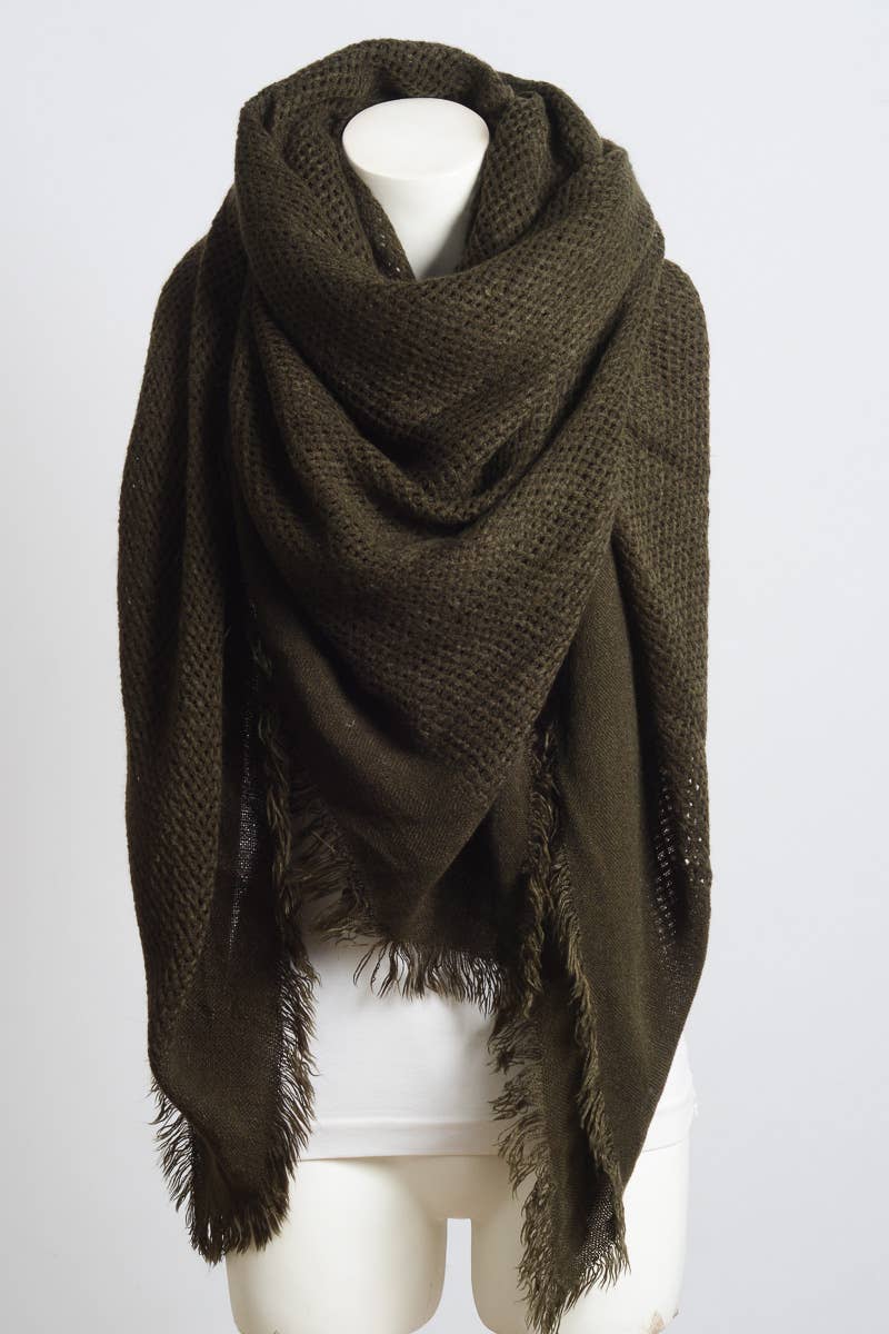 Cozy Chic Open Weave Square Scarf (2 Colors)
