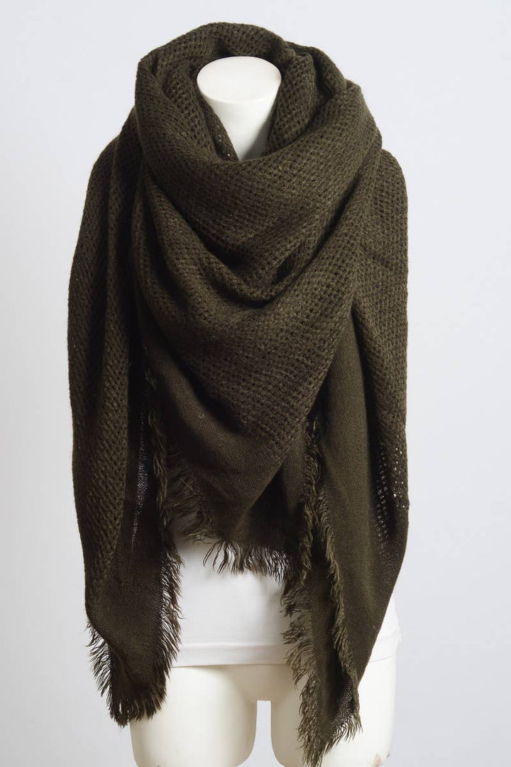 Cozy Chic Open Weave Square Scarf (2 Colors)
