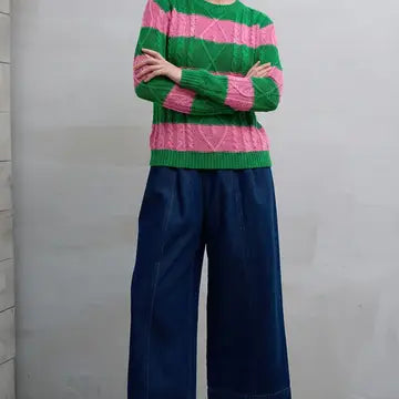 Spring Festive Strip Knit Sweater