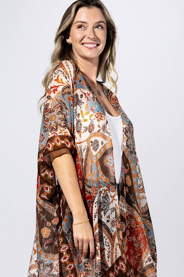 Multi Boho Paisley Patchwork Kimono