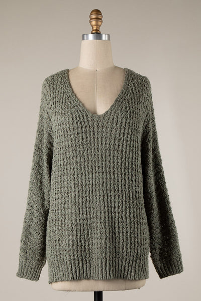 Vintage Cable Knit Sweater - Sage