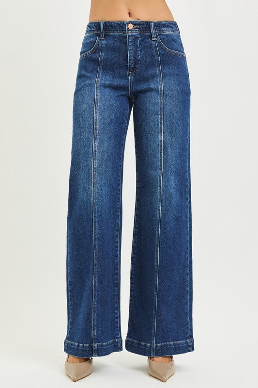 Lexa Wide Leg Front Seam Jean by Risen