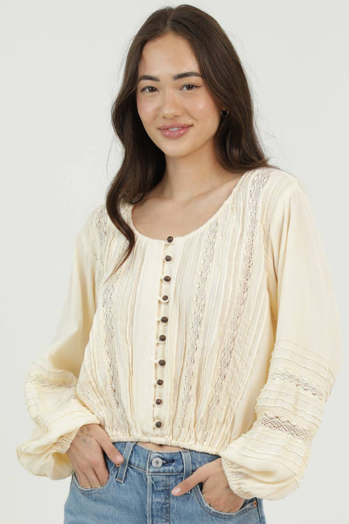 Delicate Lace Peasant Blouse