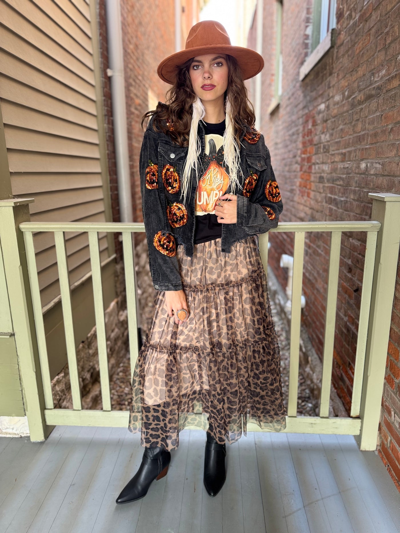 Leopard Tulle Ruffle Skirt