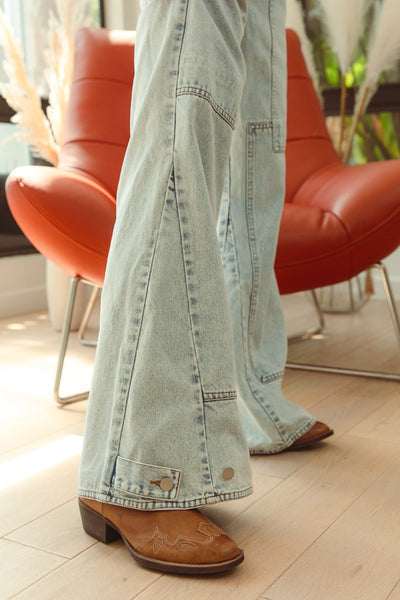 Free Spirited Y2K Pocket Detail Denim Pants
