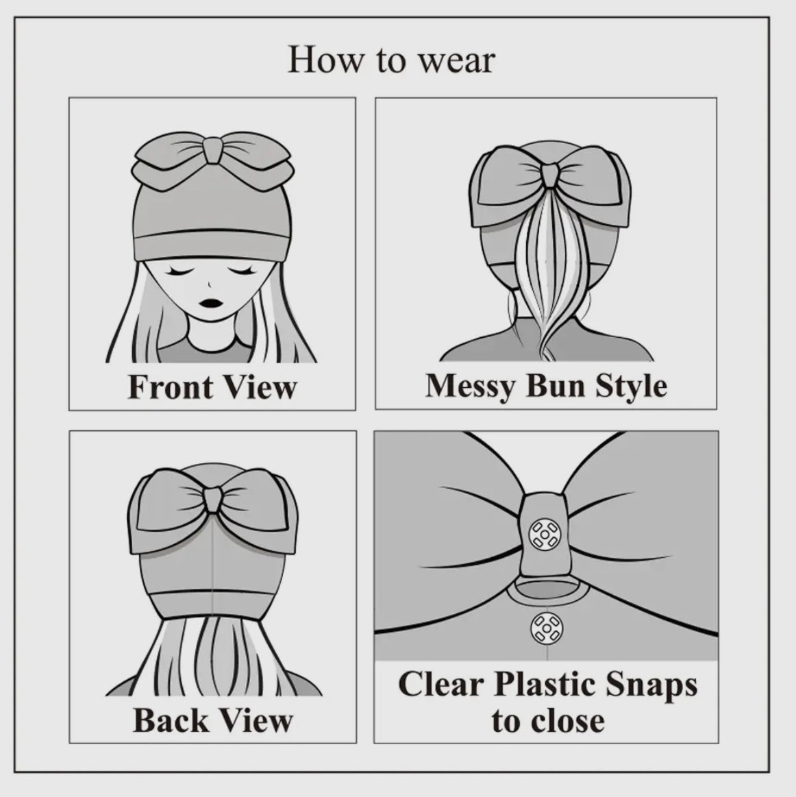 Messy Bun Bow Beanie