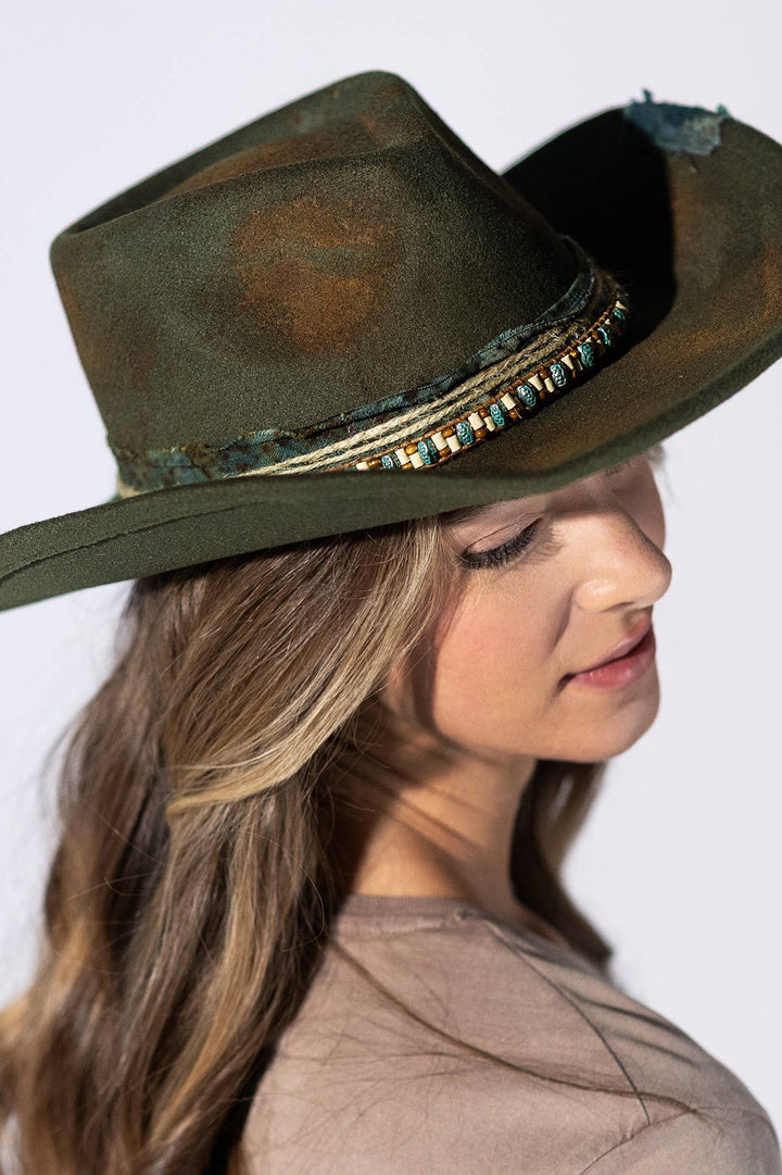Olive Vintage Shapeable Cowgirl Hat