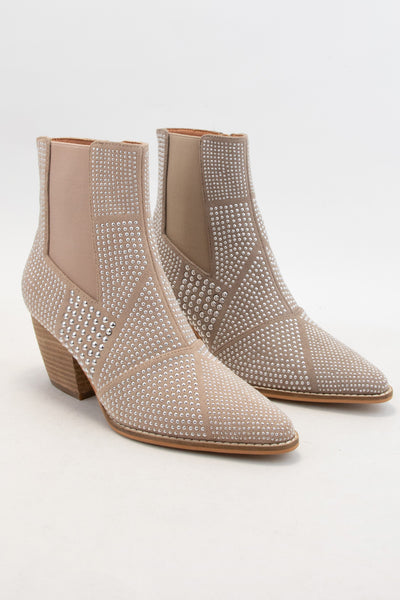 Francesca Studded Booties - Taupe