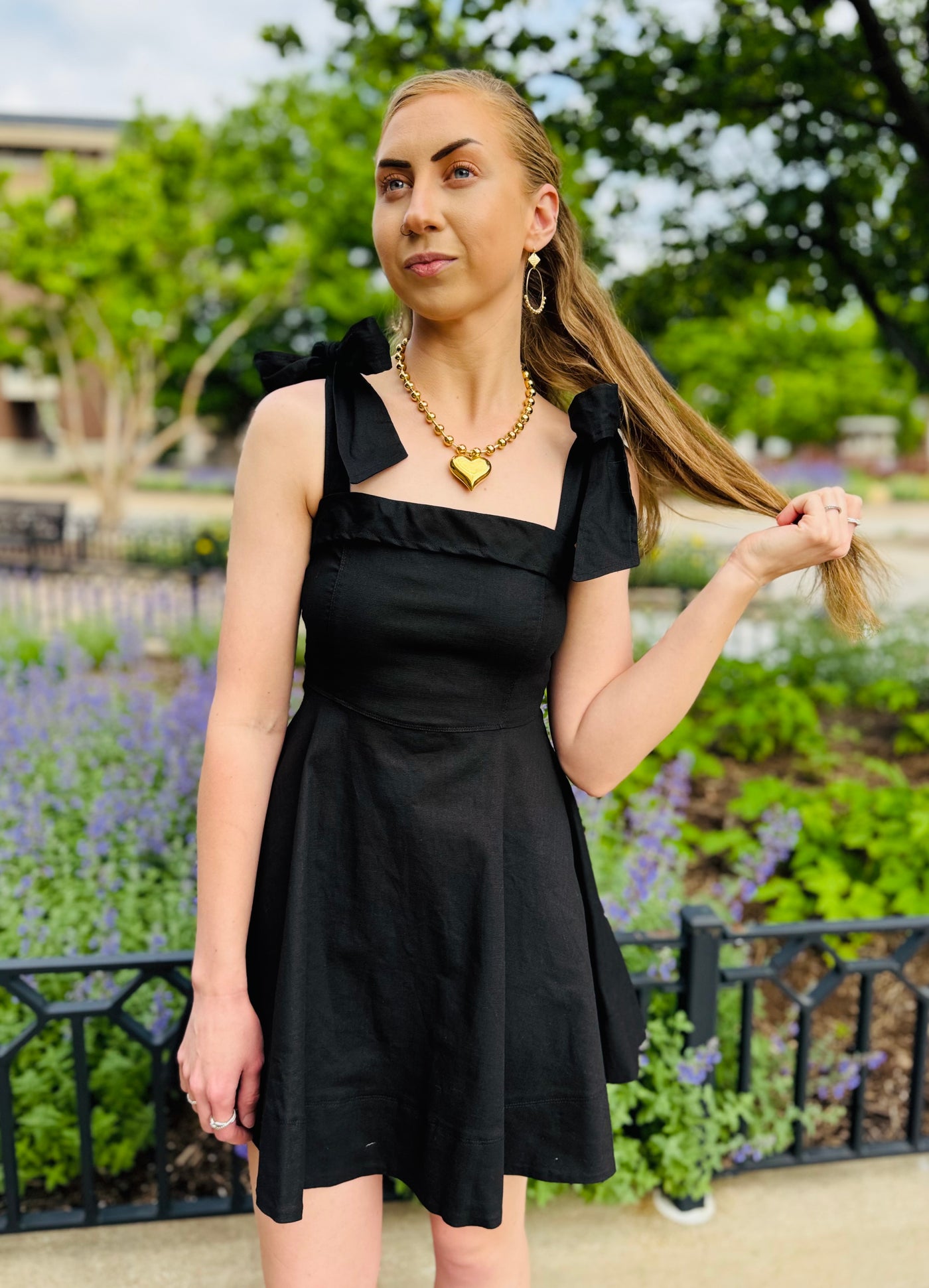 Midnight Magic Bow Mini Dress