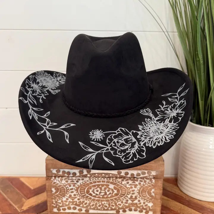 Midnight Floral Walk Cowboy Hat