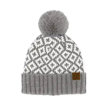 CC Diamond Fur Pom Beanie