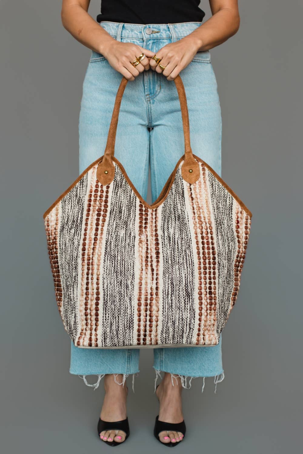 Alice Gray &amp; Brown Textured Tote