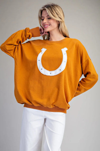 Snow Washed Horseshoe Pullover - Butternut
