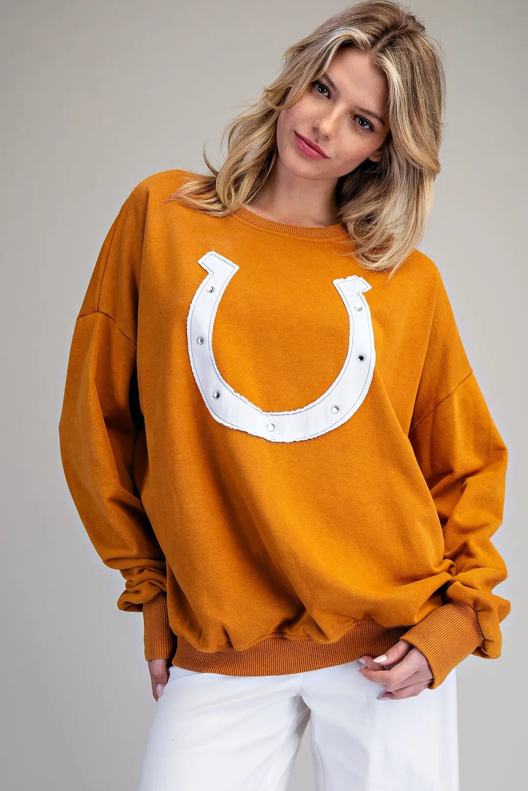 Snow Washed Horseshoe Pullover - Butternut