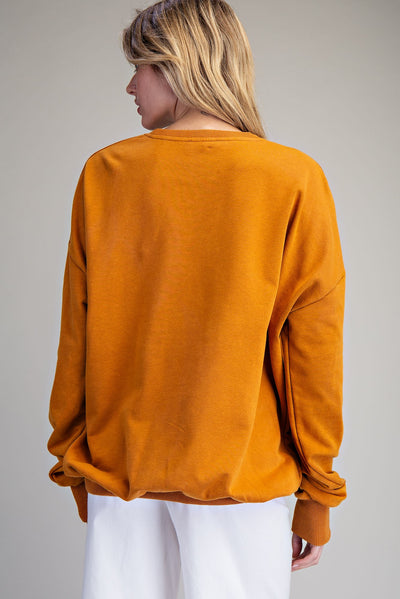 Snow Washed Horseshoe Pullover - Butternut