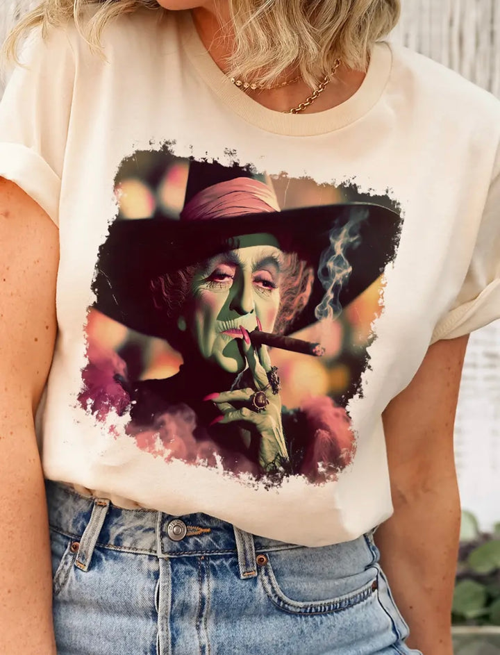 Vintage Smoking Witch Tee