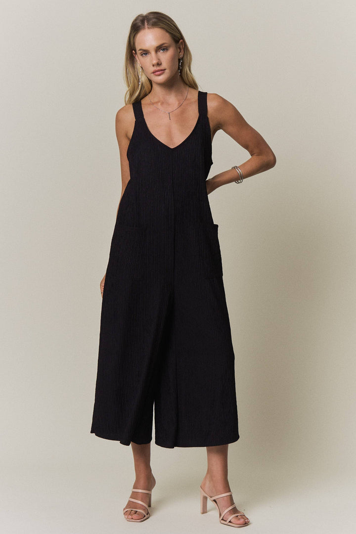 Wide Leg Crinkle Jumpsuit