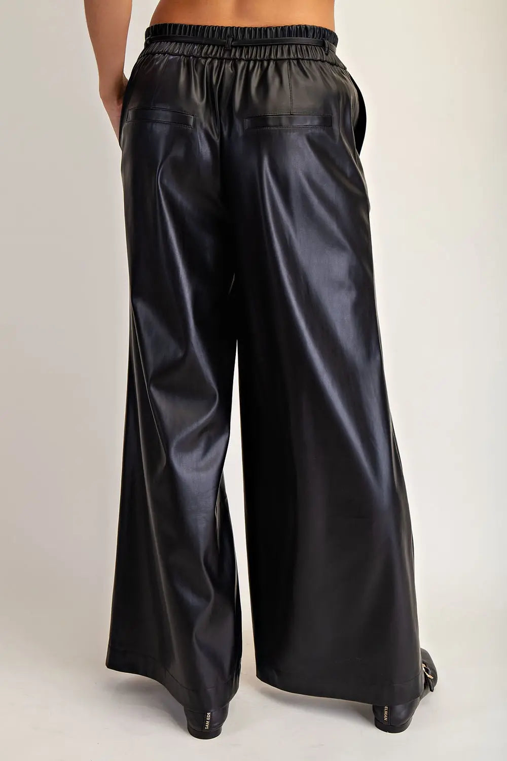 Midnight Walk Pleather Pants -Black